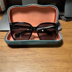Gucci Black Oversized Sunglasses with Gradient Lenses - GG0021S - Authentic